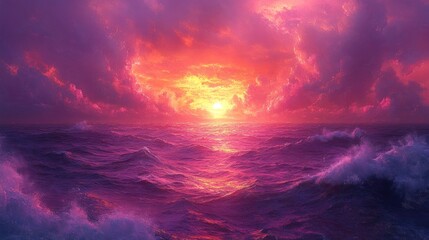 Fototapeta premium Sunset Over the Ocean