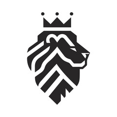 Lion head logo geometric style vector 