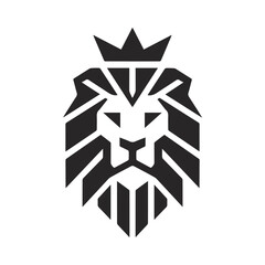 Lion head logo geometric style vector 