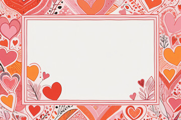 frame with hearts