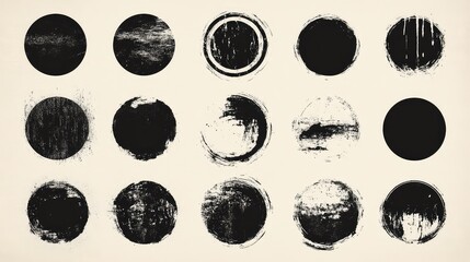 Versatile Collection of Distressed Circles for Logos, Tattoos, and Web Graphics in Unique and Artistic Designs
