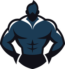 storng man 3 color vector mascot logo