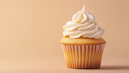 Cupcake with cream on isolate background 