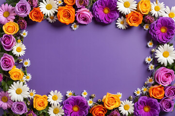 frame made of colorful flowers