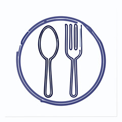 spoon and fork icon. vector illustration of spoon and fork.