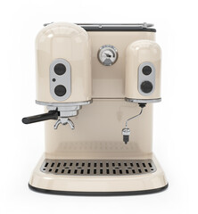 Retro style espresso machine isolated on white background. 3D illustration
