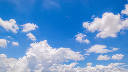 clear blue sky background,clouds with background, Blue sky background with tiny clouds. White fluffy clouds in the blue sky. 