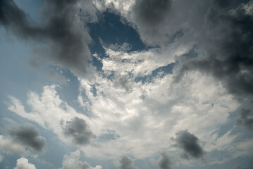 Obraz premium Dark sky with stormy clouds. Dramatic sky rain,Dark clouds before a thunder-storm.