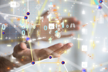 digital medical futuristic interface 3D rendering