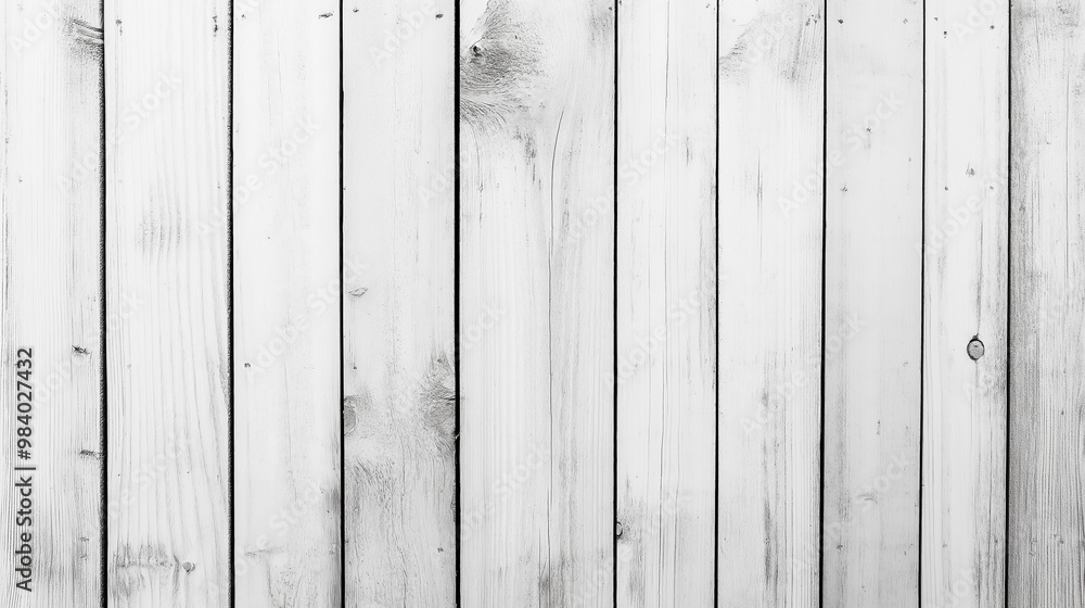 Wall mural a rustic wooden wall of weathered white planks, full of vintage charm.