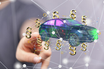 Car insurance concept with car in hands