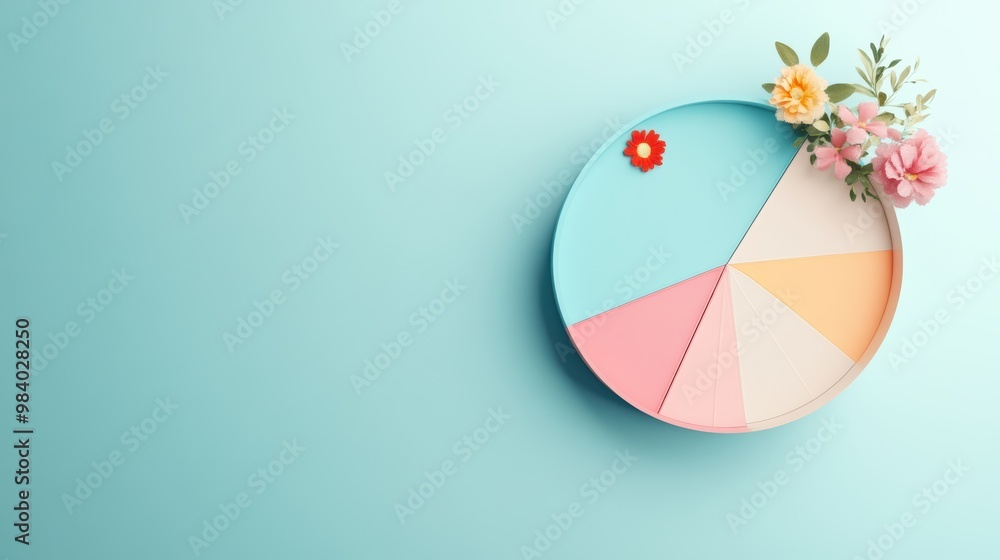 Poster a pie chart visually representing the distribution of a particular dataset, clearly showing proporti