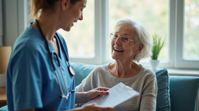 Compassionate At-Home Care for Elderly Patients with Medical Professionals Providing Geriatric Health Services and Support