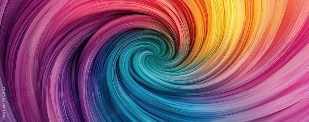 Poster Abstract Swirling Rainbow Colors.