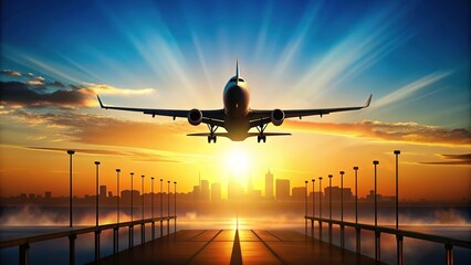 Fototapeta premium Airplane wing silhouette infographic