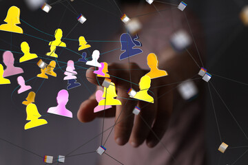 videoconference group of people talking in social network