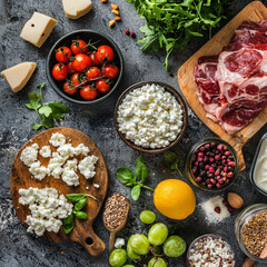 Balanced Diet with Fresh, Low-Calorie Food