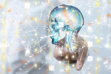 digital medical futuristic interface 3D rendering