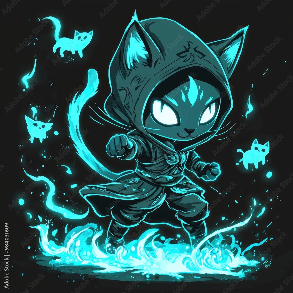 Sticker Mystical Cat Warrior