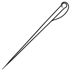 tailor needle outline coloring book page line art drawing