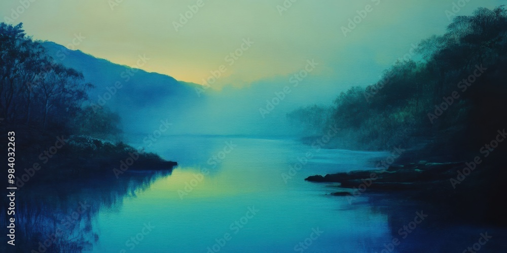 Wall mural sacred river at dawn 