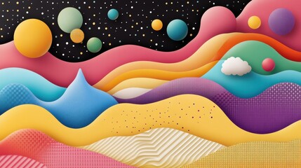 A vibrant illustration with abstract shapes and colors, representing the boundless possibilities of creative thinking.