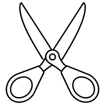 black scissors open, cutting clip art preview