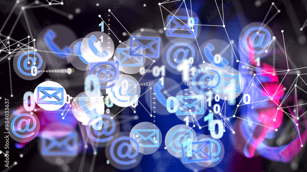 Poster mail communication support contact concept service
