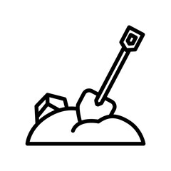 Mining line icon. Mining icon. Mining icon isolated on white background. Transparent background, minimalist symbol. Vector images