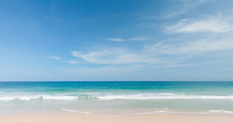 Obraz premium Beautiful nature landscape view of island beach on holiday good weather day Location Phuket Thailand on 2025 Year