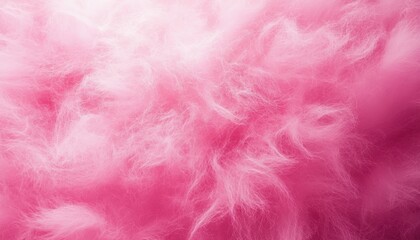 Fototapeta premium A pink and white background with pink and white hair. The hair is voluminous and he is made of cotton candy, giving it a fluffy and dreamy appearance. The pink and white colors create a soft