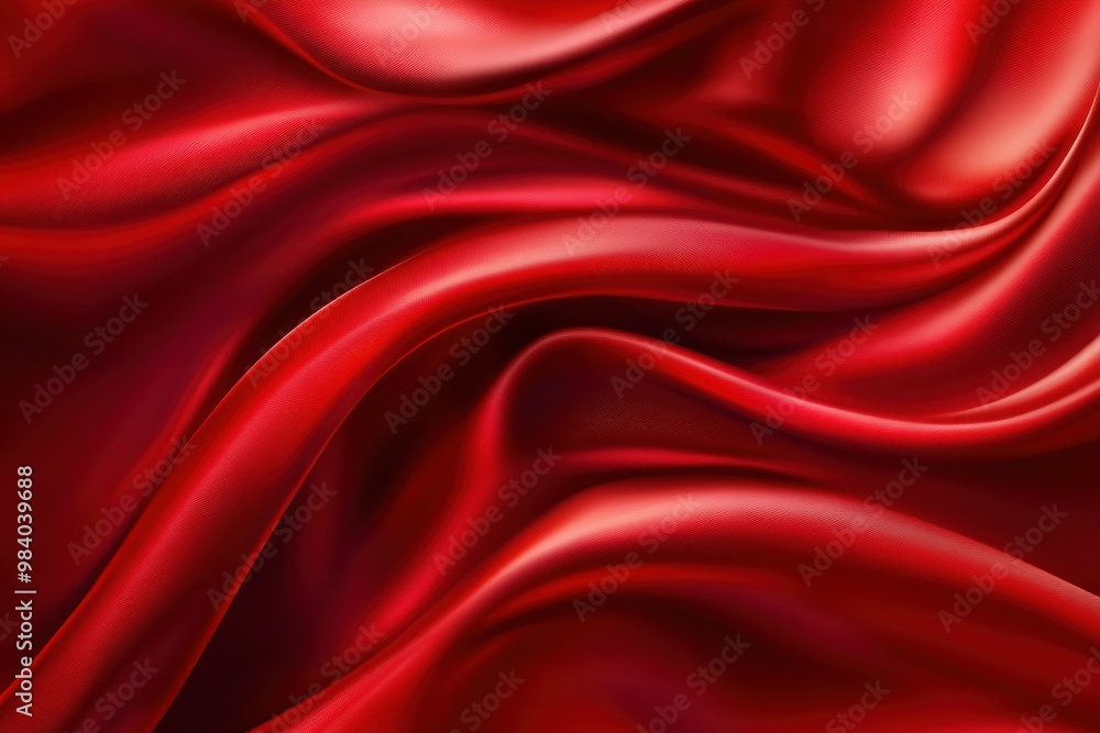 Poster a red fabric with a wave pattern. the wave pattern is red and it is flowing
