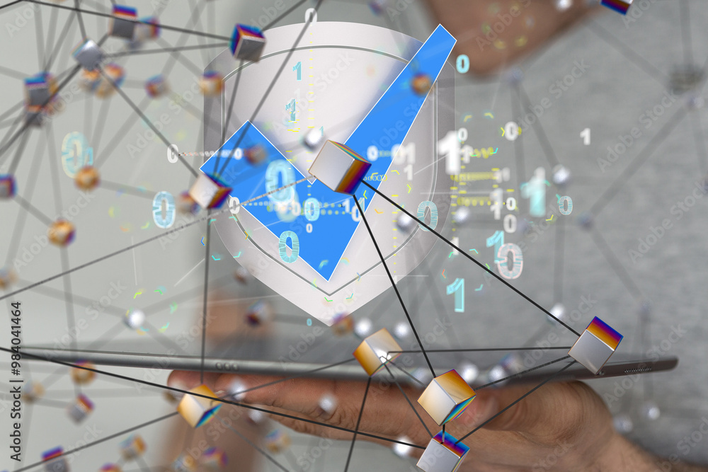 Aufkleber Cybersecurity and information or network protection. Future technology web