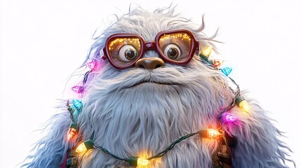 xmas yeti with light decoration