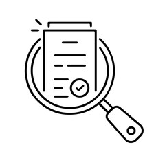 Assessment of business icons on white background.