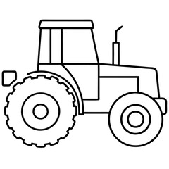 Obraz premium tractor outline coloring book page line art drawing