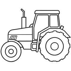 tractor outline coloring book page line art drawing