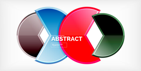 Glass reflective geometric round shapes background. Vector Illustration For Wallpaper, Banner, Background, Card, Book Illustration, landing page