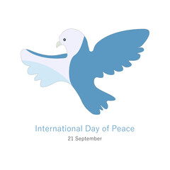 International Peace Day, Vector illustration design. 21 September. Dove flying.