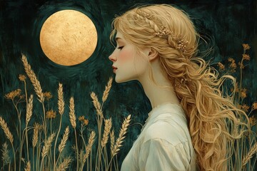 The Virgo zodiac symbol with a serene. Generative AI