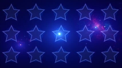 Obraz premium Repeating star patterns with a cosmic theme in deep blue and purple