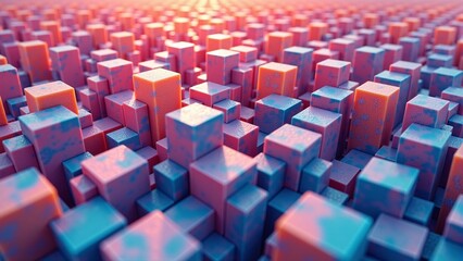 Fototapeta premium Repeating geometric cubes with a 3D illusion effect