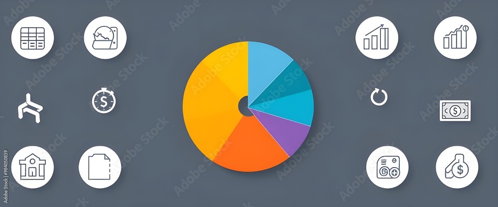 Poster a clean and professional design featuring a colorful pie chart with different segments representing 
