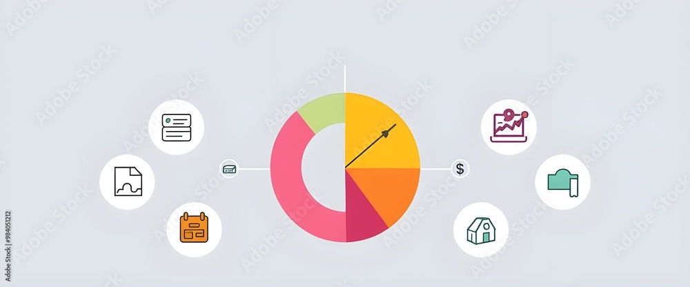 Poster a clean and professional design featuring a colorful pie chart with different segments representing 