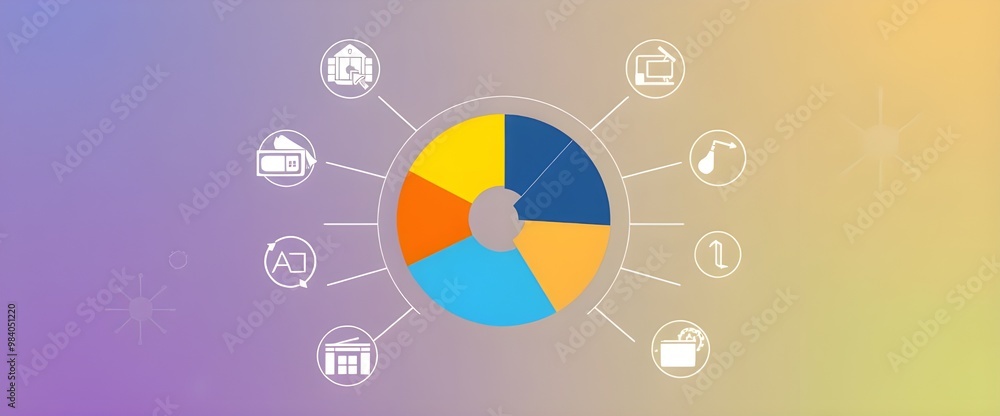 Poster a clean and professional design featuring a colorful pie chart with different segments representing 