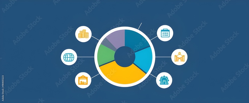 Poster a clean and professional design featuring a colorful pie chart with different segments representing 