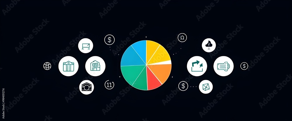 Poster a clean and professional design featuring a colorful pie chart with different segments representing 