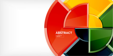 Obraz premium Abstract background - circles and round triangles with 3d effect. Vector Illustration For Wallpaper, Banner, Background, Card, Book Illustration, landing page