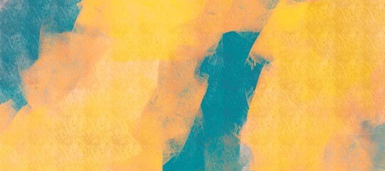 Abstract blue and yellow brushed background texture
