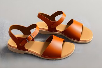 Naklejka premium Stylish Sandals Isolated on White Background